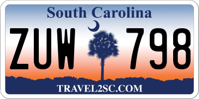 SC license plate ZUW798