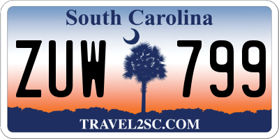 SC license plate ZUW799