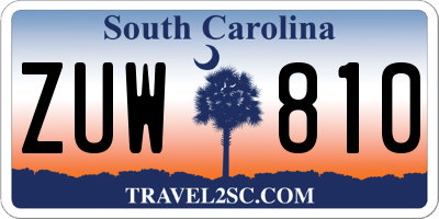 SC license plate ZUW810