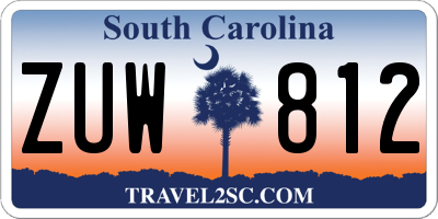 SC license plate ZUW812