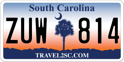 SC license plate ZUW814