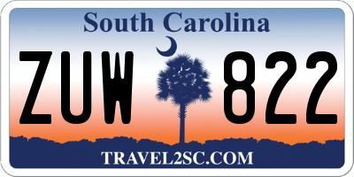 SC license plate ZUW822