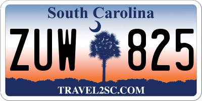 SC license plate ZUW825