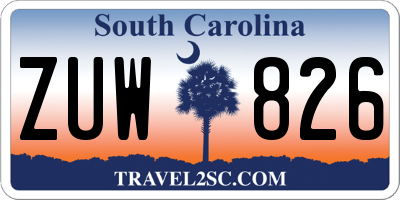 SC license plate ZUW826