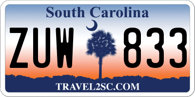 SC license plate ZUW833