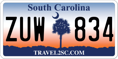 SC license plate ZUW834
