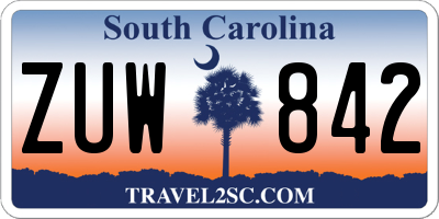 SC license plate ZUW842