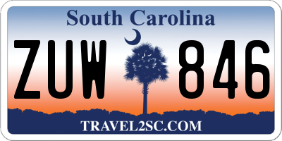 SC license plate ZUW846