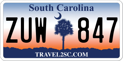 SC license plate ZUW847