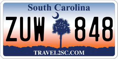 SC license plate ZUW848