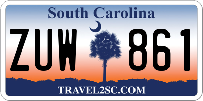 SC license plate ZUW861