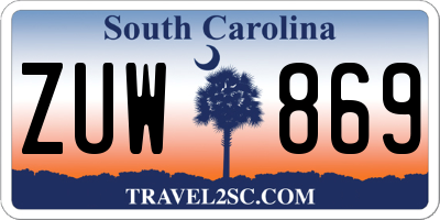 SC license plate ZUW869
