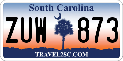 SC license plate ZUW873