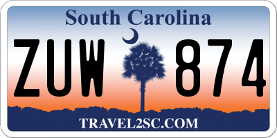 SC license plate ZUW874