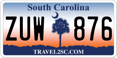 SC license plate ZUW876
