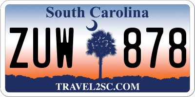 SC license plate ZUW878