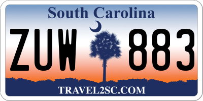 SC license plate ZUW883