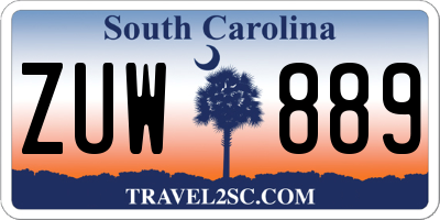 SC license plate ZUW889