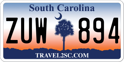 SC license plate ZUW894