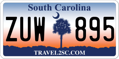 SC license plate ZUW895