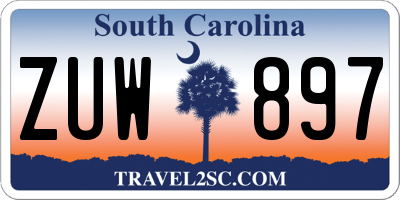 SC license plate ZUW897