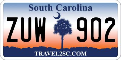 SC license plate ZUW902