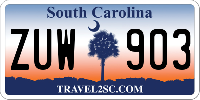 SC license plate ZUW903
