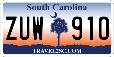 SC license plate ZUW910