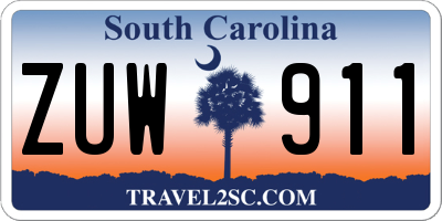 SC license plate ZUW911