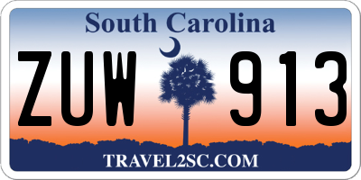 SC license plate ZUW913