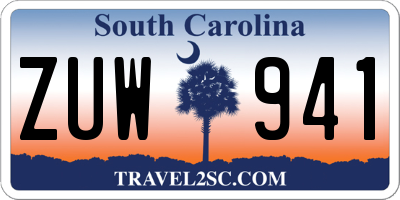 SC license plate ZUW941