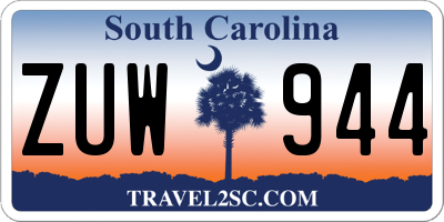 SC license plate ZUW944
