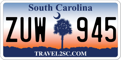 SC license plate ZUW945