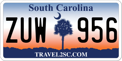 SC license plate ZUW956