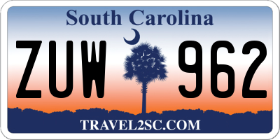 SC license plate ZUW962