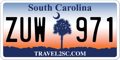 SC license plate ZUW971