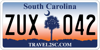SC license plate ZUX042