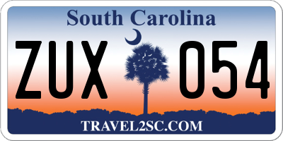 SC license plate ZUX054