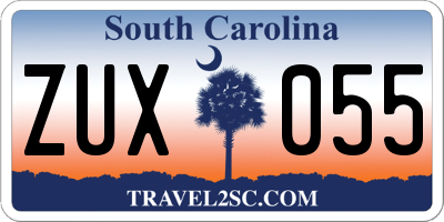 SC license plate ZUX055