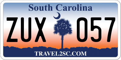 SC license plate ZUX057