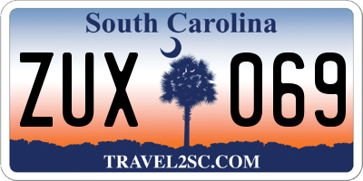 SC license plate ZUX069