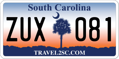 SC license plate ZUX081