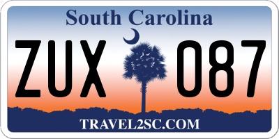 SC license plate ZUX087
