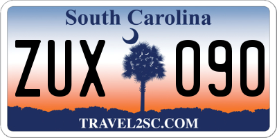 SC license plate ZUX090