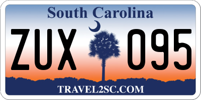 SC license plate ZUX095