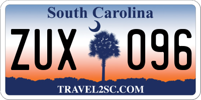 SC license plate ZUX096