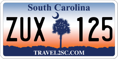SC license plate ZUX125