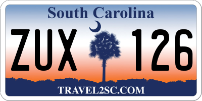 SC license plate ZUX126