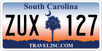 SC license plate ZUX127
