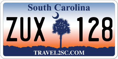 SC license plate ZUX128
